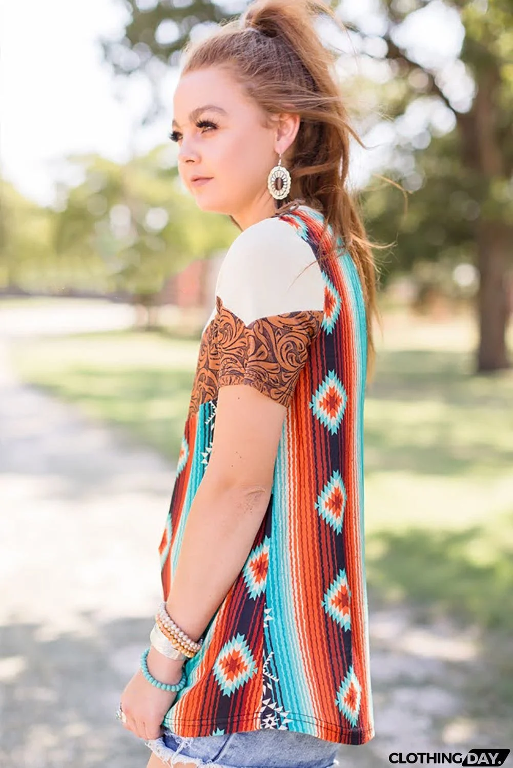 Western Tribal Fashion Crew Neck T-shirt