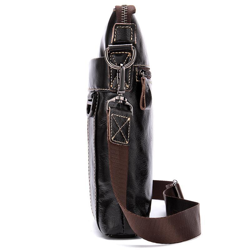 Organizational Layout Grain Textured Style Contrast Stitching Crossbody Sling Bag