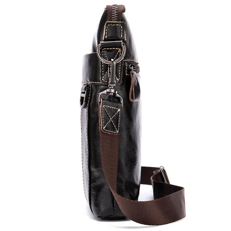 Organizational Layout Grain Textured Style Contrast Stitching Crossbody Sling Bag