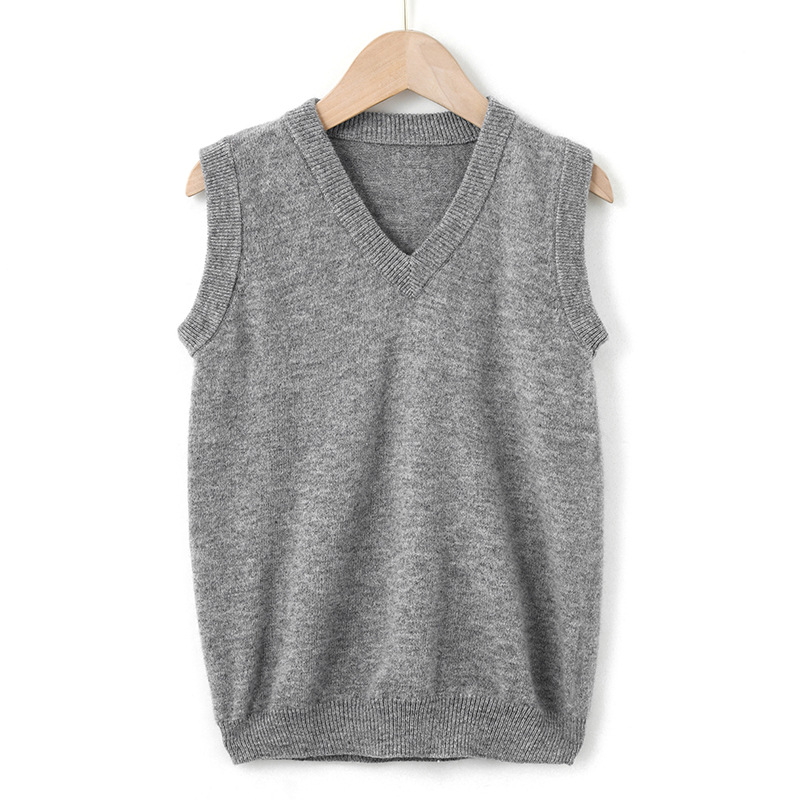 Warm Basic Kid's Wool Vest REAL SILK LIFE
