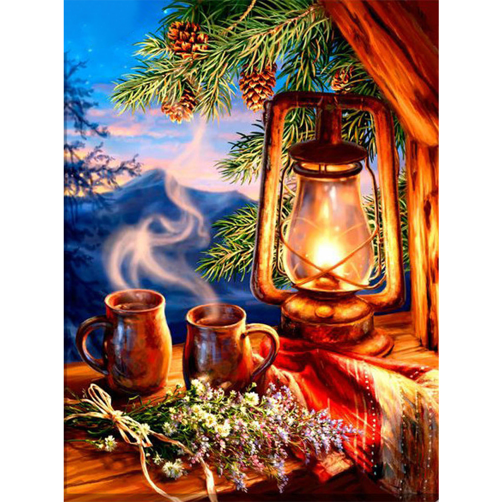 

Hot Tea with Lamp - Round Drill Diamond Painting - 30*40CM, 501 Original