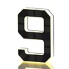 LED Illuminated Modern Address Sign Waterproof Personalized Solar Powered Address Number Dusk To Dawn Adhesive Or Screw Mount for Outside House Light Up Courtyard Hotel Bar