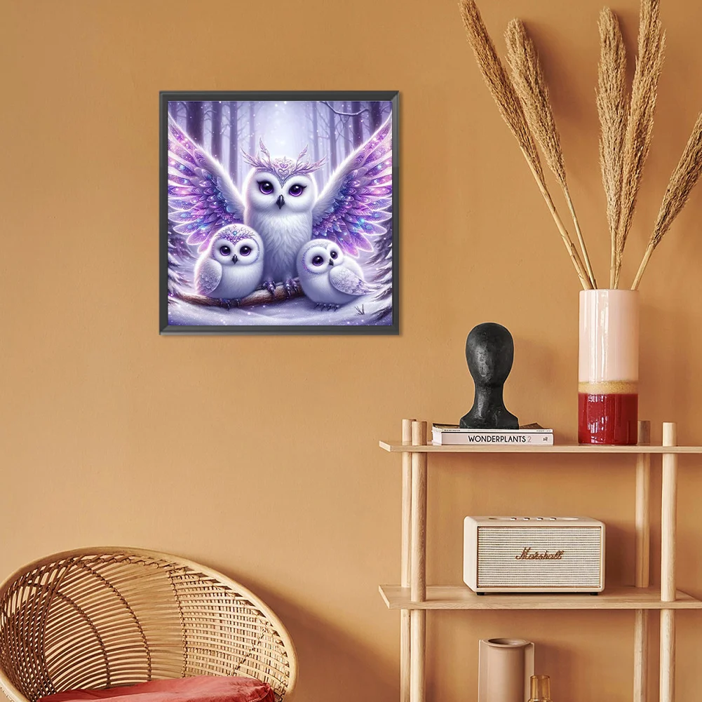 Diamond Painting - Full Round Drill - Shining Owl(Canvas|30*30cm)
