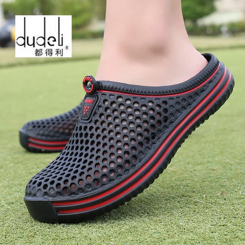 DUDELI Comfortable Men Pool Sandals Summer Outdoor Beach Shoes men Slip On Garden Clogs Casual Water Shower Slippers Unisex