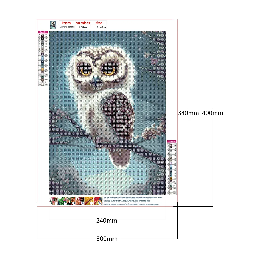 Full Round Diamond Painting 30*40cm - Owl