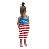 Kids Girl 4th Of July Independence Day Print Sleeveless Jumpsuit Rompers