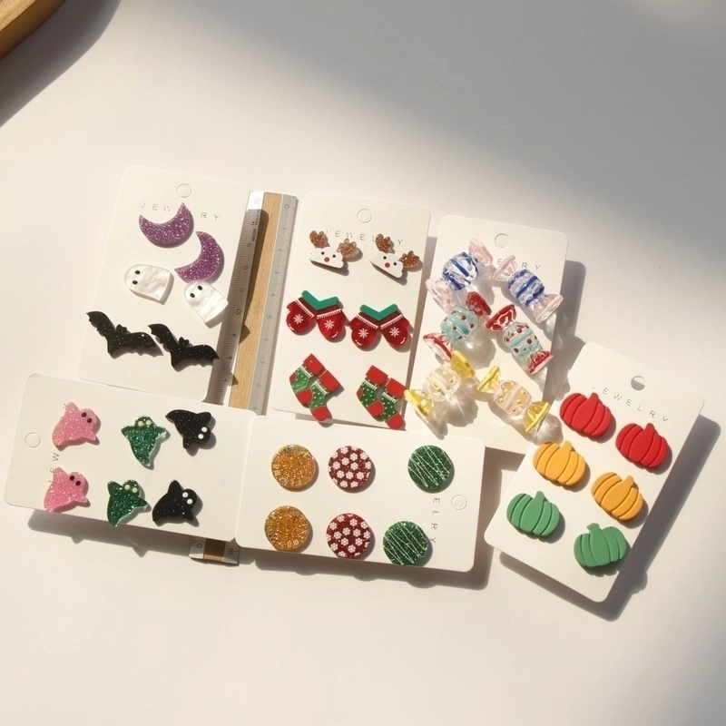 1 Set Cute Candy Ghost Elk Arylic Women’s Ear Studs