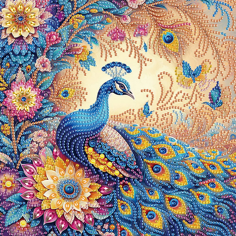 Peacock 30*30cm(canvas) special shaped drill diamond painting