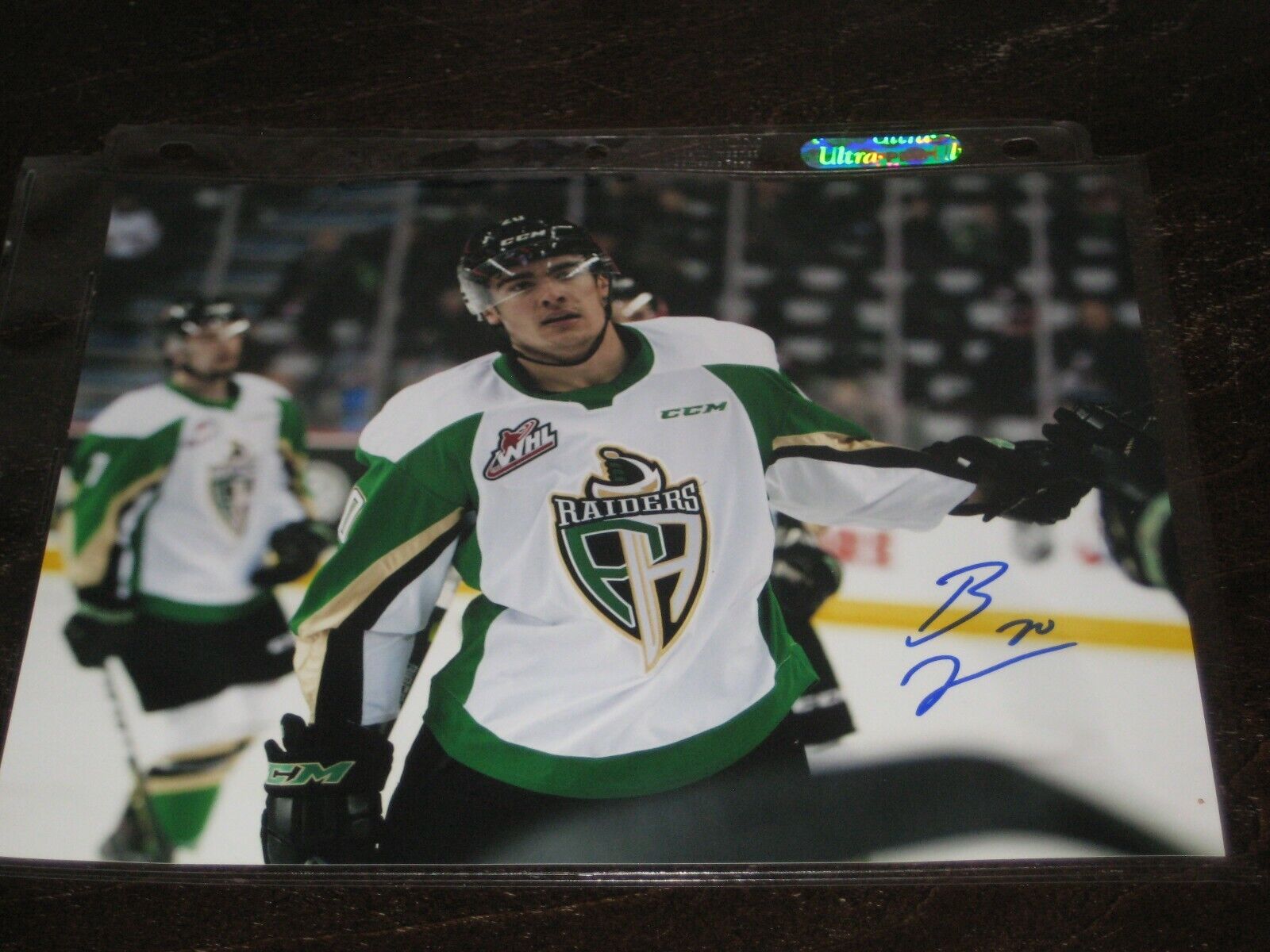 BRETT LEASON autographed PRINCE ALBERT RAIDERS 8X10 Photo Poster painting