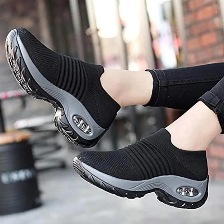 Women's Slip On Air Cushion Breathable Sneakers Mesh Platform Running Shoes shopify Stunahome.com