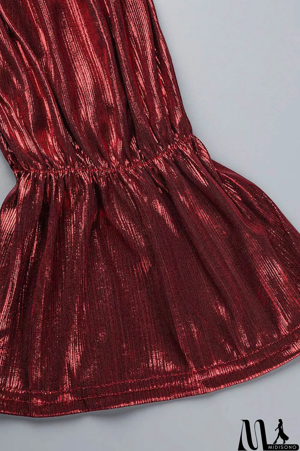 MidiSono - Red Sexy Solid Patchwork Square Collar One Step Skirt Dresses