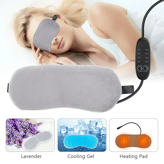 Dry Eye Heated Eye Mask Thermal Electric USB Warm Compressed Eye Heating Pad Relieves Puffy Pink Eyes, Blepharitis, Chalazions, Styes Washable