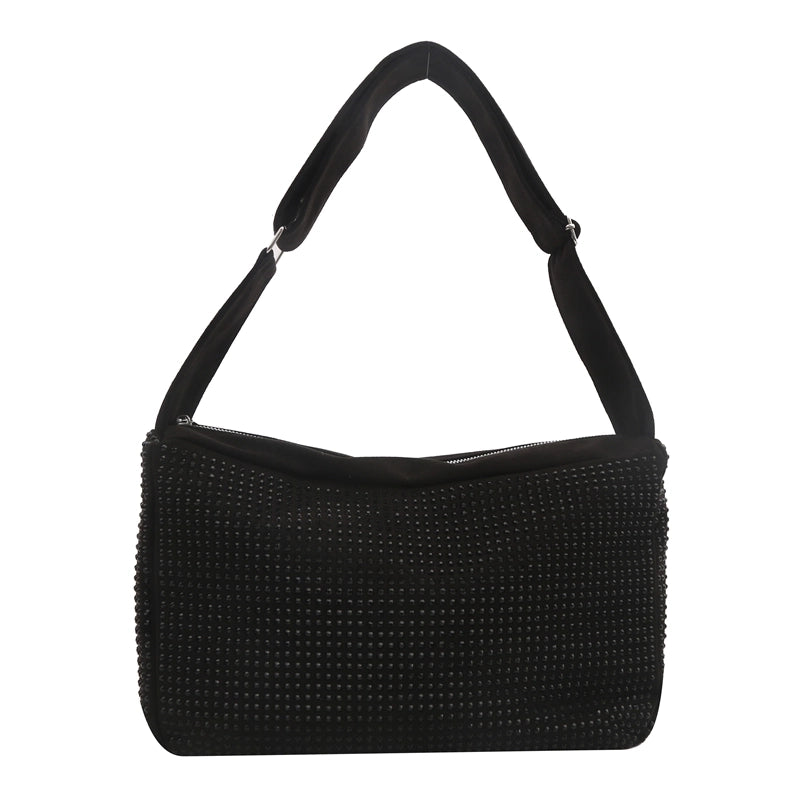 Women’s Pu Leather Solid Color Preppy Style Square Zipper Shoulder Bag