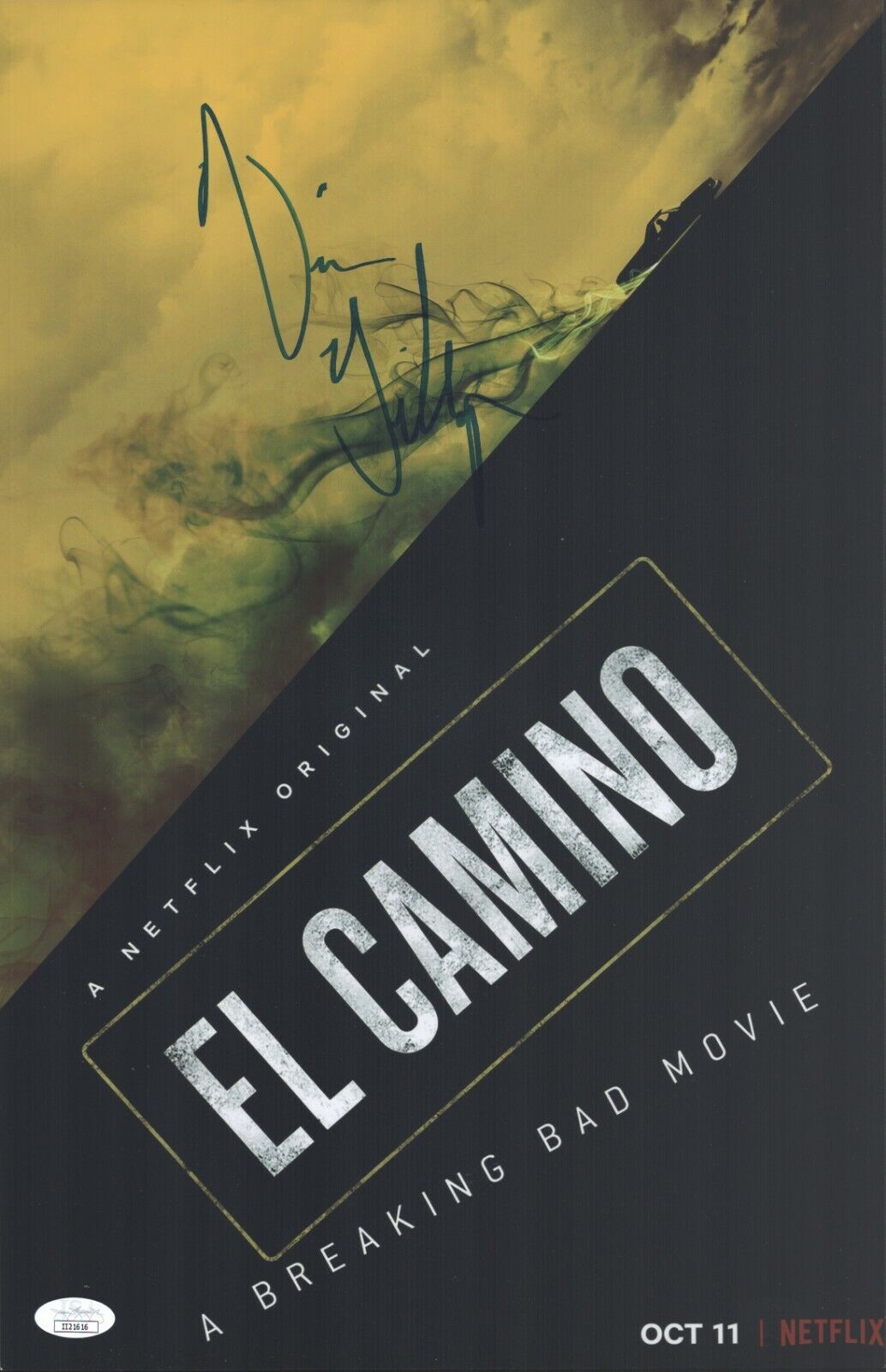 Vince Gilligan Signed 11x17 El Camino Authentic Autograph Breaking Bad JSA COA