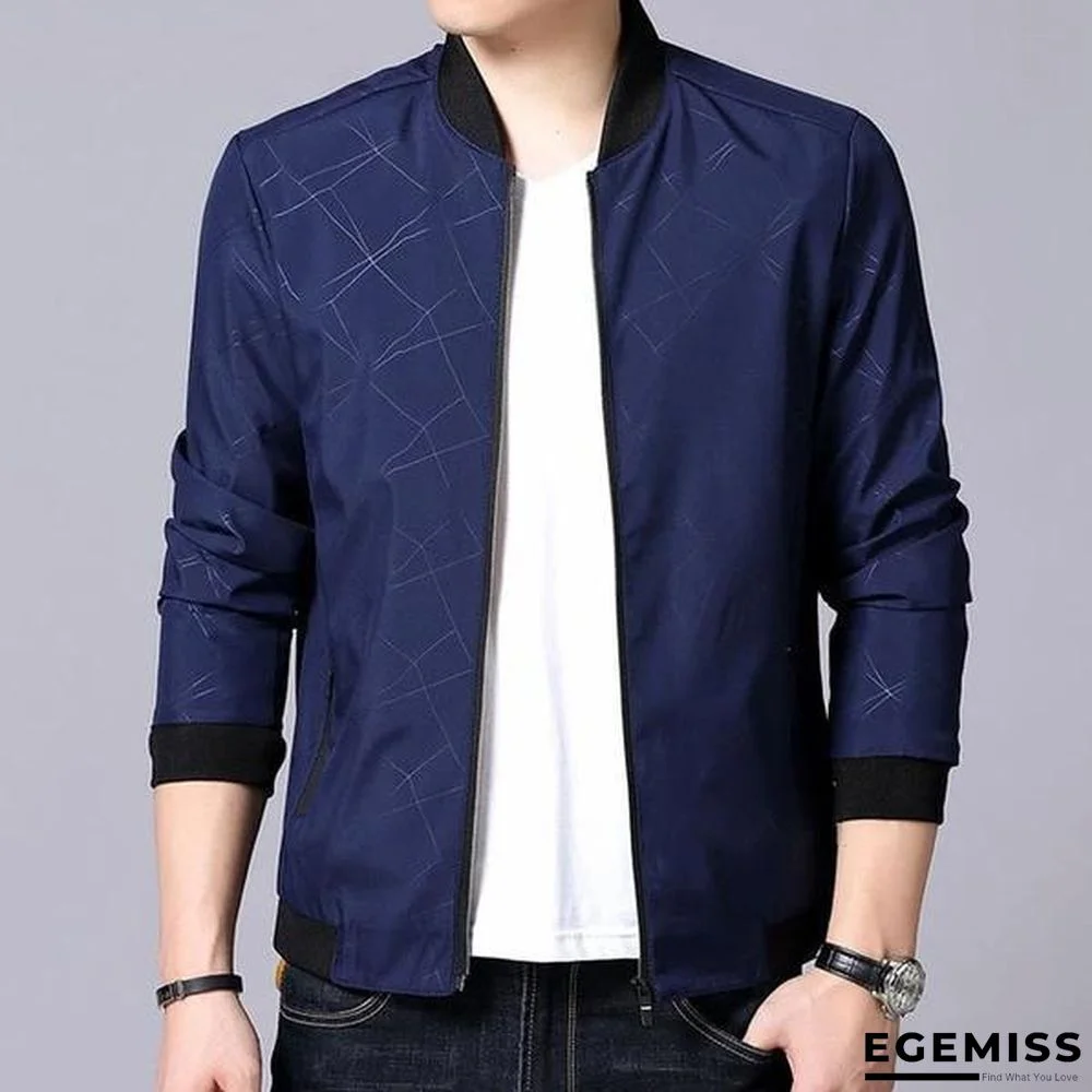 Men Brand Bomber Jacket Business Casual Stand Collar Coats New Zipper Rib sleeve Outerwear | EGEMISS