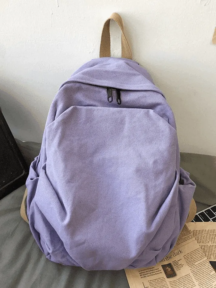 Brownm Vintage Wash College School Backpack