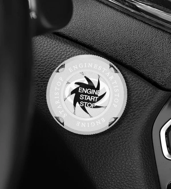 Metal Car One-touch Start Button Ignition Switch Rotating Protective Cover