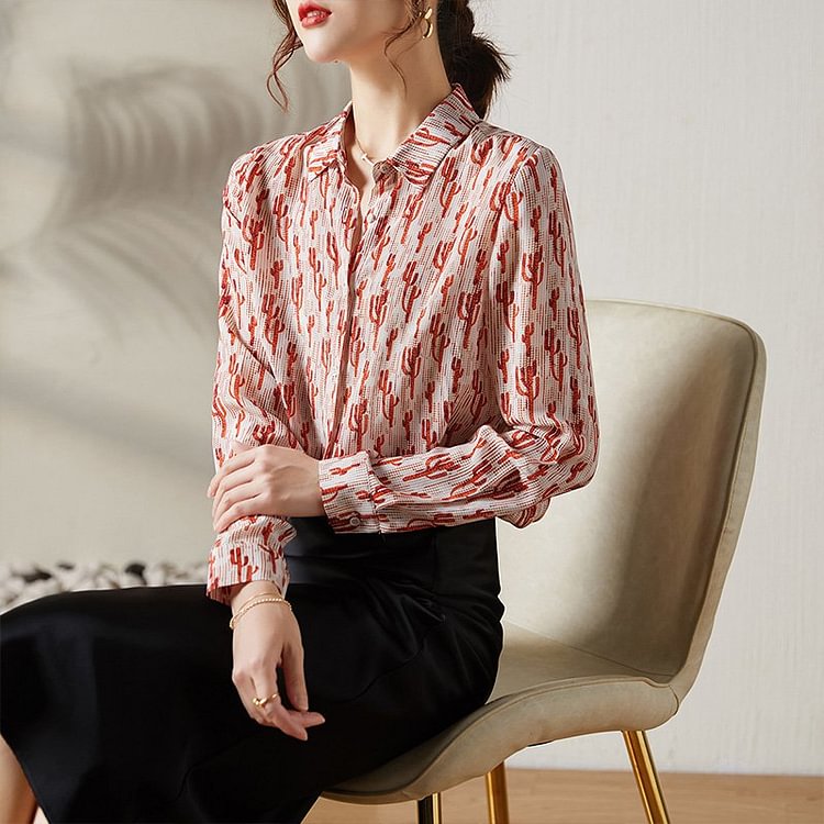 As Picture Shift Printed Floral Casual Shirts & Tops