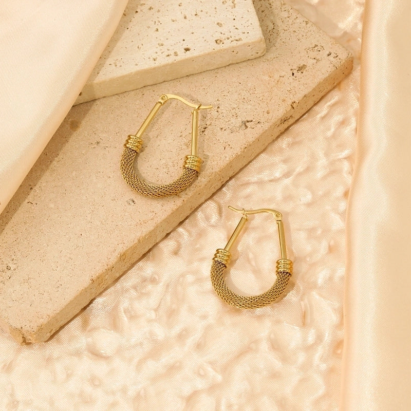 1 Pair Commute Circle Plating 304 Stainless Steel Earrings