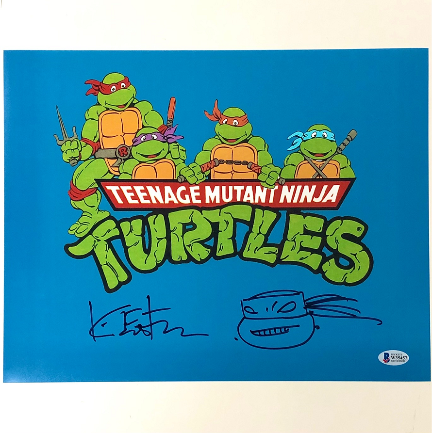 TMNT creator Kevin Eastman signed Ninja Turtles 11x14 Photo Poster painting w/ Sketch BAS COA