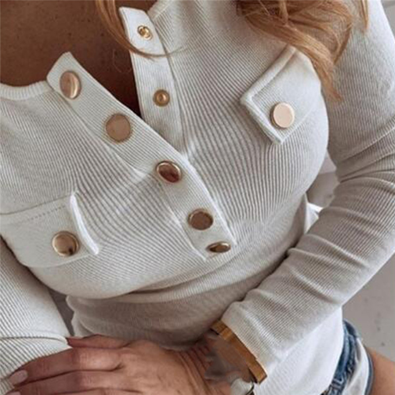 Women's Fashion O Neck Long Sleeve Loose Casual Elegant Knitted Sweater