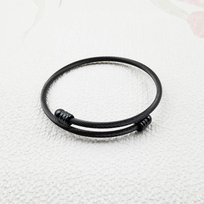 Casual Minimalist Solid Color 304 Stainless Steel Bangle In Bulk