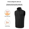 Men Ladies USB Electric Thermal Vest with 9 Heating Zones for Outdoor Activities