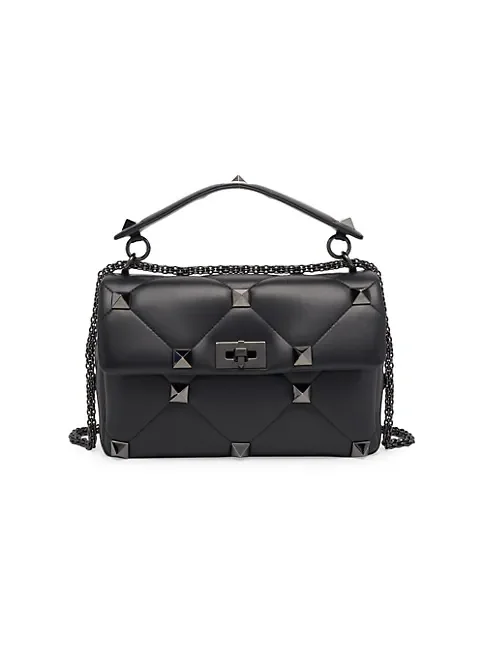 Medium Roman Stud Leather Shoulder Bag Valentino Garavani