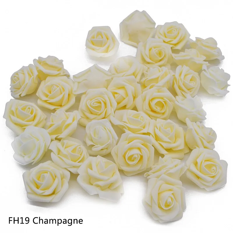 Cheap 20pcs Multicolor Foam Rose Flower Head Artificial Rose Bouquet Handmade Wedding Home Decoration Festive Party scrapbook