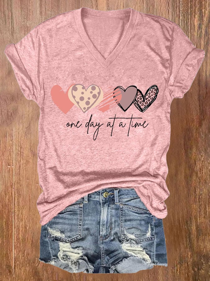 Women's One Day At A Time Print T-shirt