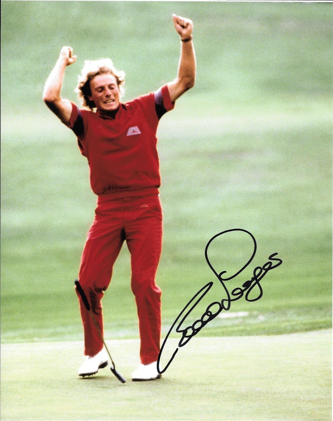 2X MASTERS WINNER BERNHARD LANGER HAND SIGNED PGA GOLF 8X10 Photo Poster painting W/COA