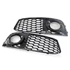 1 Pair Car Front Grill Mesh Front Fog Light Hoods Cover for Audi A4 B8 2008-2012