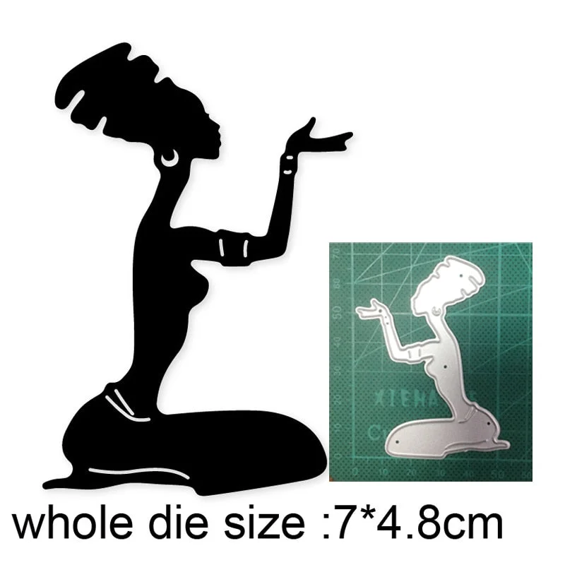 2021 New Craft Dies Africa Woman Metal Cutting Dies Cut Die Mold Decoration Scrapbook Dies Knife Mould Blade Punch Stencils Dies