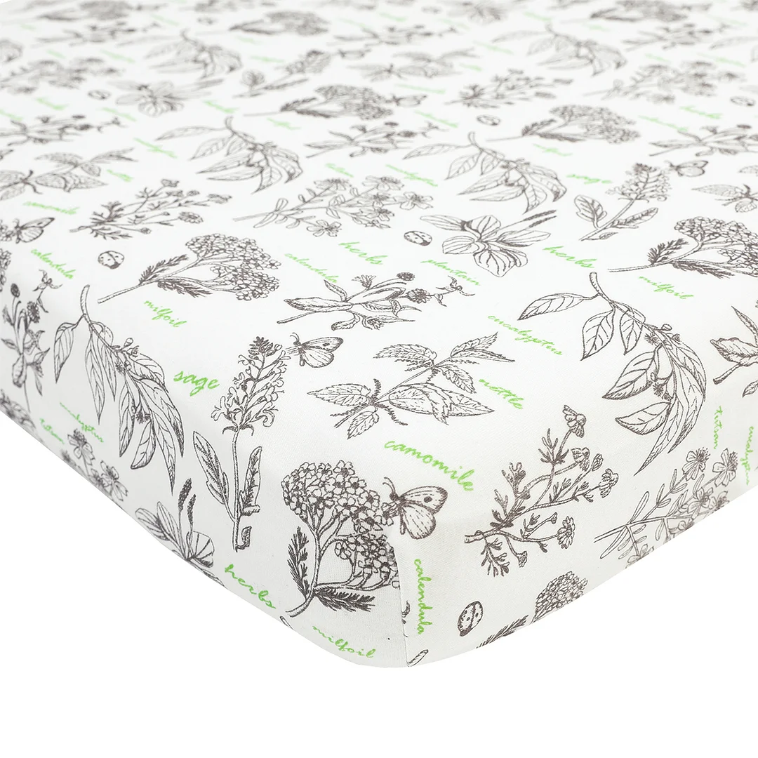 Egmao Baby Premium Organic Cotton Crib Sheet - Bushes