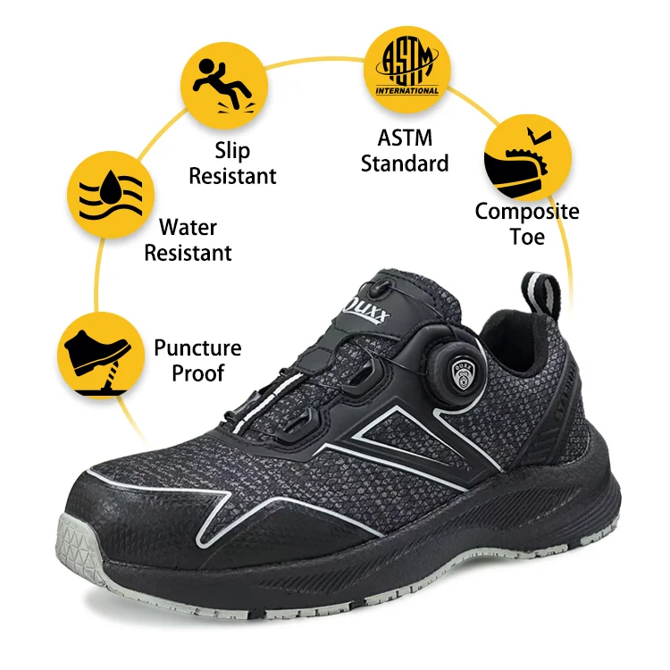Men's Waterproof Aluminium Alloy Toe Non Slip Breathable Trucker & Warehouse Work Shoes 