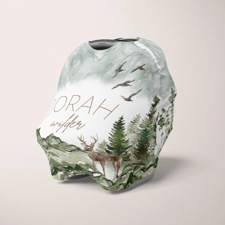 Personalized Woodland Deer Baby Car Seat Canopy| Canopyl158