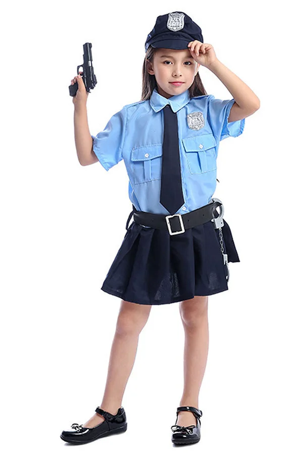 Halloween Girls Police Cosplay Costume-elleschic