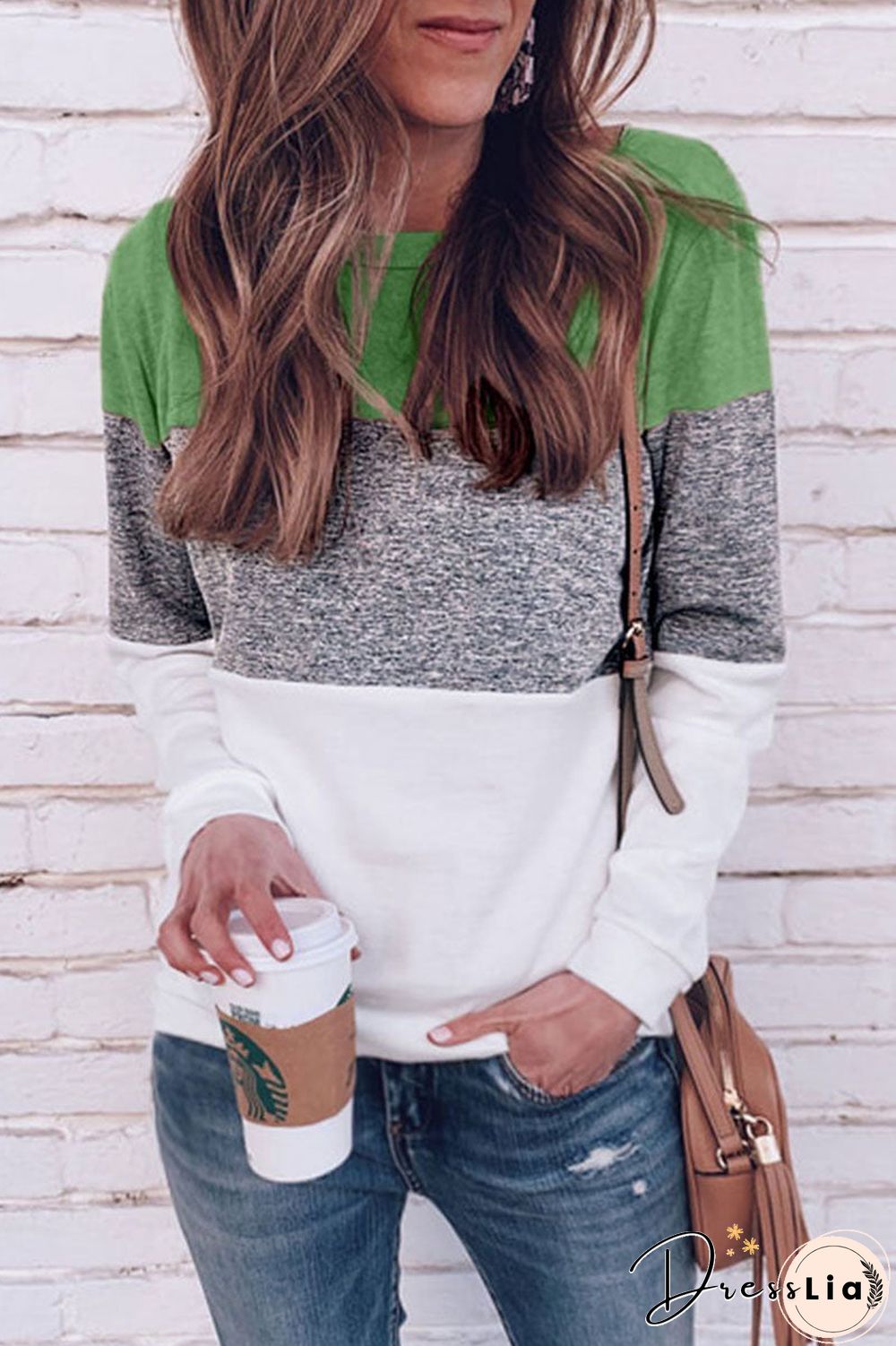 Work Daily Solid Patchwork O Neck Mid Waist Sweaters(5 Colors)