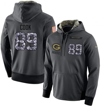 NFL Men's  Green Bay Packers #89 Jared Cook Stitched Black Anthracite Salute to Service Player Performance Hoodie