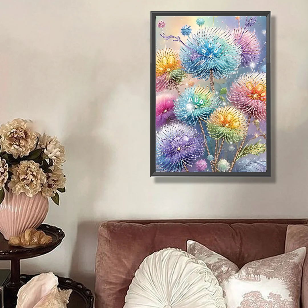 Dreamy Dandelion - Partial Special Shaped Drill Diamond Painting Kits Gift (Canvas|30*40cm)