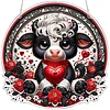 Cow DIY Diamond Painting Hanging Pendants Acrylic Crafts Kit for Home Wall Decor