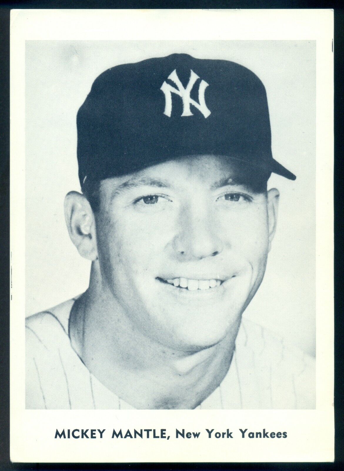 Original 1950's Mickey Mantle New York Yankees Team Issue B&W Photo Poster painting SIZE 5X7