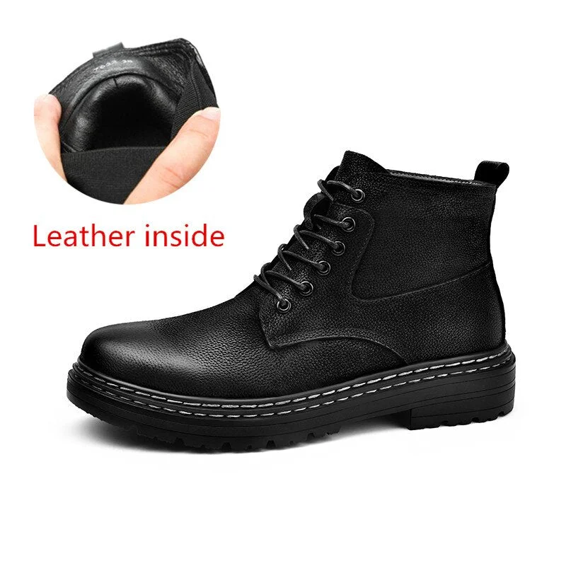 Mens Genuine Leather Casual Shoes Male New Fashion Lace-up Footwear Comfy Outdoor Walk Men Shoes 2021 Brand Office Shoes for Man