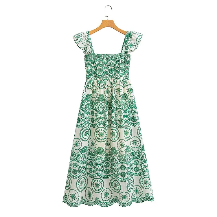 Eyelet Midi Dress 