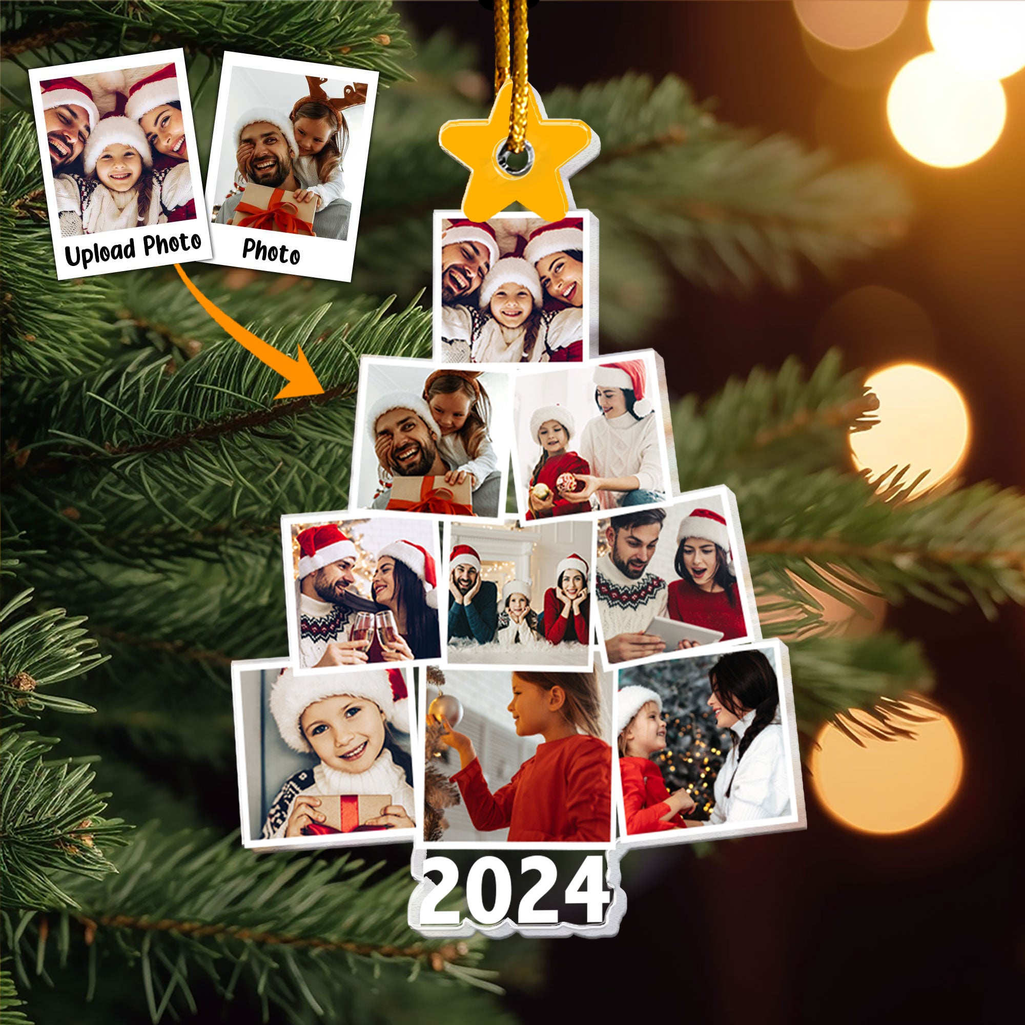 Loveyoufancy Photo Family Tree Christmas - Personalized Family Photo Ornament