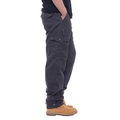 Thoval Men Multi-pocket Cargo Pants Straight Leg Pants Loose Casual Work Hiking Pants Outdoor Apparel