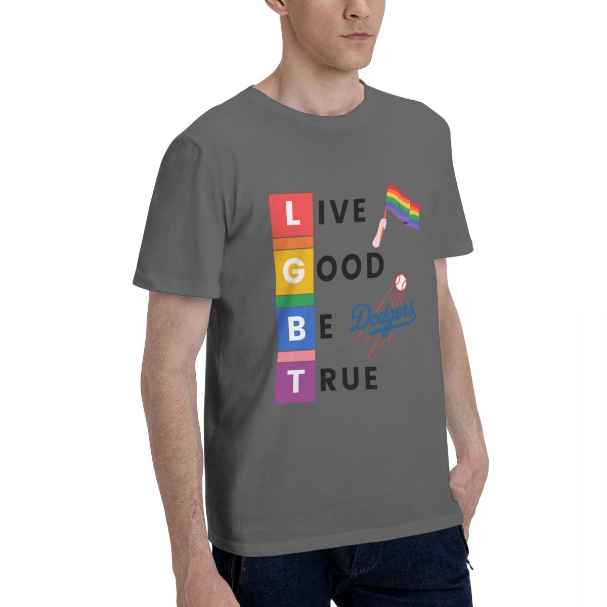 Los Angeles Dodgers LGBT Pride Cotton T-Shirt Men's