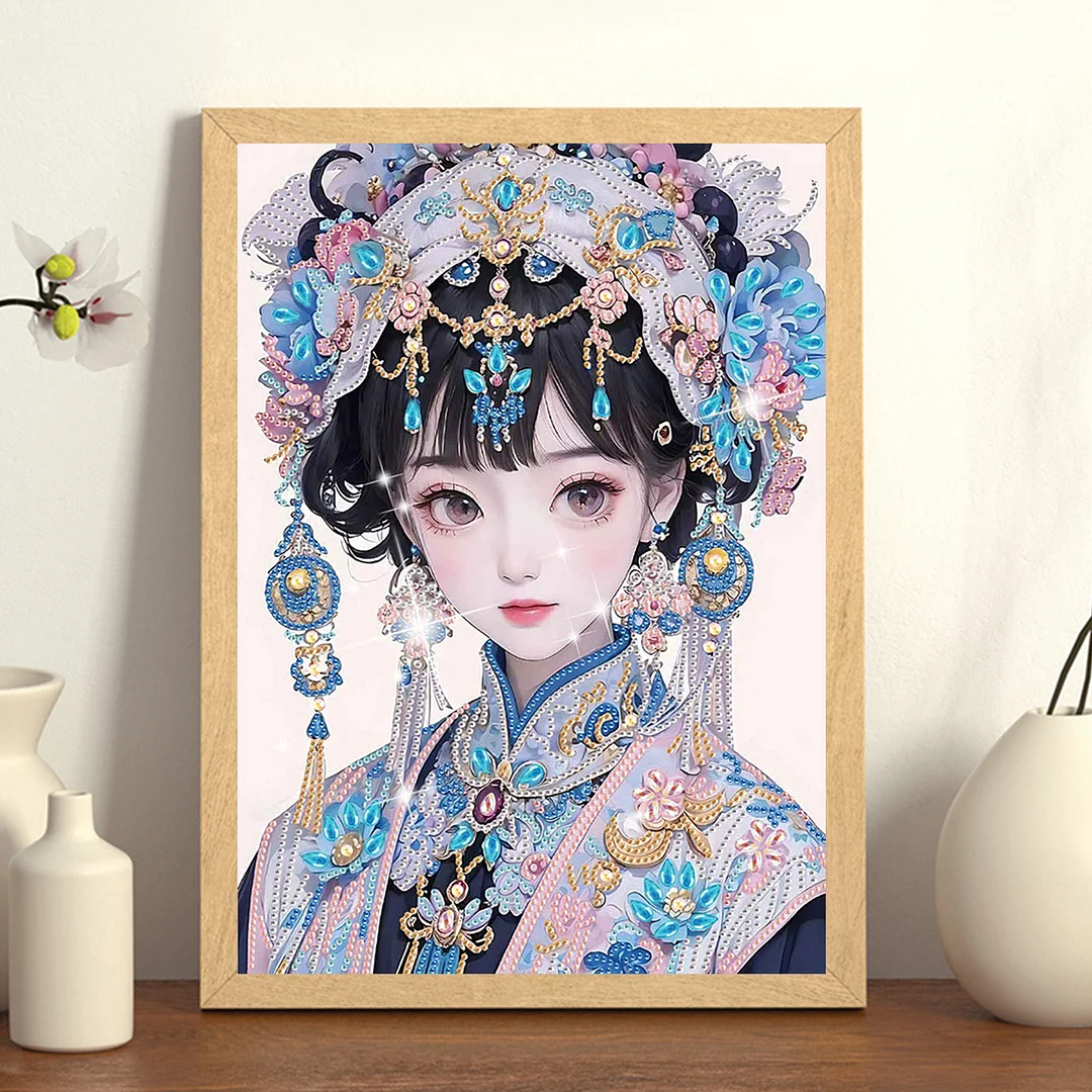 Diamond Painting - Partial Special Shaped Drill - Ornate Cute Girl(Canvas|30x40cm)