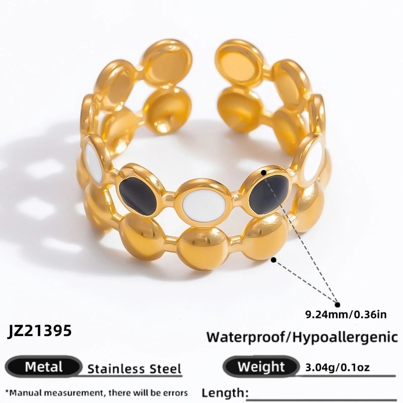 Casual Vacation Classic Style Color Block 304 Stainless Steel Rings