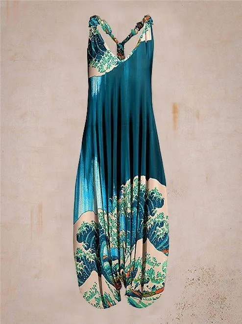 Ladies Summer Sleeveless Harem Jumpsuit